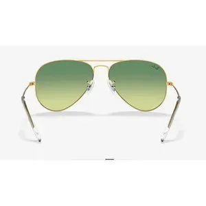 New RAY-BAN Large Metal Aviator Sunglasses Gold Frame Light Green Gradient Lens AVIATOR LARGE METAL Sunglasses in Arista Gold and Green  main image 4